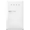 Smeg, FAB10RWH6 Frigorifero Tavolo Top Vintage 1 Anta, 122L, Cerniere a Destra, Freddo Statico, Congelatore 17L, 1 Clayette Regolabile, 1 Vassoio Verdure e Illuminazione LED, H 97 cm, Bianco