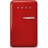 Smeg, FAB10LRD6 Frigorifero Tavolo Top Vintage 1 Anta, 122L, Cerniere a Sinistra, Freddo Statico, Congelatore 17L, 1 Clayette Regolabile, 1 Vassoio Verdure e Illuminazione LED, H 97 cm, Rosso