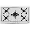 Generico Piano Cottura 5 Fuochi Gas, Tripla Corona, Griglie in Ghisa, Accensione Elettronica, Valvole Sicurezza, MISURE 79X50cm (Incasso 77x48), Inox, KS Foster 7610032