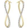 DelPia, Orecchini Allungati in Oro 18Kt e Argento Sterling 925 con Cristalli Luminosi (Small, Yellow)
