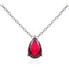 namana Collana con Ciondolo Rosso Rubino in Argento 925 per Donna e Ragazza, Graziosa Collana Rossa in Argento Sterling 925 con una Pietra a Forma di Pera, Collana Argento con Confezione Regalo