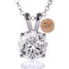 SOMEDA® Collana in argento 925 con ciondolo in moissanite | 1,2 o 3 carati di diamanti | gioielli da donna | regalo per fidanzata moissanite, Classic 3 Karat, Argento sterling, Moissanite