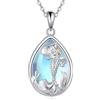 KZX Collana a sirena in argento Sterling con sirena, con pietra di luna, idea regalo per donne e ragazze