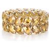 Clearine Moda Donna Cristalli di Strass Scintillanti Bracciale Stretch per Matrimonio Festa Prom Champagne Fondo Oro