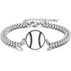 YFN Braccialetti da baseball in argento sterling 925 non mollare mai ciondolo croce gioielli da baseball amanti regali per uomini e donne giocatori di baseball