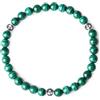GAVU Bracciale da Uomo e da Donna con Perline di Cristallo Naturale Malachite con Charm Fleur de Lis L