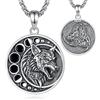EUDORA Harmony Ball Collana vichinga, in argento Sterling 925, per uomo e donna, gioiello nordico, drago fenice luna, 61 cm, 23.9mm x 33mm (pendant), 55.9cm + 5.1cm (chain), Argento sterling, Senza