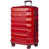 BEMON Grande Valigia rigida con 4 ruote, 85 cm, colore: Rosso, rosso, 85 x 51 x 33/37cm, Valigie