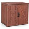 COSTWAY Casetta da Giardino in Legno di Abete, Capanno da Esterno con Doppie Ante Magnetiche e Comode Maniglie, Ideale per Giardino, Giardino, Fattoria e Cortile, 77 x 56 x 72 cm