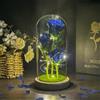 Hemiro Rosa Eterna, San Valentino per Lei, Regalo Donna Rose con Luci LED in Una Cupola di Vetro, Regalo per Donne, Mamma, Nonna, Amica, Anniversario Rosa Blu