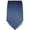 Vincenzo Boretti cravatta elegante classica da uomo, 8 cm x 15 cm, di pura seta di alta qualità, idrorepellente e antisporco, motivo a righe blu
