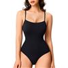 Nebility Body Contenitivo Modellante Donna Body Pancia Piatta con Regolabile Spalline Shapewear Traspirante Contenitivo Modellante Curvy Snellente da Indossare come Top Nero S