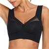 WOWENY Reggiseni Senza Fili per Le Donne Sonno Reggiseno Pizzo Bralette Crop Top Comfort Reggiseno Top Copertura Completa Sottile Morbido Reggiseni Bustier, Grigio, XXL