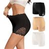 Banamic Boxer da donna senza cuciture, boxer elasticizzati morbidi, Bianco/Nero/Nude, Medium