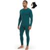 MERINNOVATION Set di biancheria intima termica da uomo in 100% lana merino a maniche lunghe, Carbone 250, Large