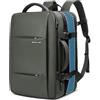 HEROIC KNIGHT Zaino da uomo grande 17,3 pollici, impermeabile, antifurto, 35 l, con porta USB, zaino da viaggio per aereo, lavoro, università, colore verde scuola, verde