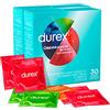 Durex Mix Soprersa Preservativi Misti 4 Tipologie Assortite Forma Easy-On con Serbatoio Lubrificati Colorati - 2 Confezioni da 30 Profilattici