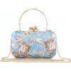 CRFASIBE Borsa da Sera per Donna, Pochette Ricamata Floreale, Clutch con Catena, Accessori Moda Pochette Regalo per Donna, Borsa a Tracolla Vintage per Festa Nuziale Cocktail Matrimonio(Argento)