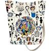 FEELMEM Piccola borsa a secchiello ispirata al film horror fantasy per Halloween Secret Door Horror Movie Fantasy, Beige, 1