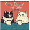 Generico Calendario dei gatti 2025 - Calendario a tema gatti | Agenda mensile da parete a tema caffè, Calendario organizzatore caffè per gatti, Calendario organizzatore familiare da appendere con gatti con ril