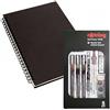 rOtring Isograph S0699420-3 - Set di penne tecniche con punta fine (0,10 mm, 0,30 mm, 0,50 mm), portamine (0,5 mm), bussola e accessori, set da 10 pezzi in custodia, con taccuino