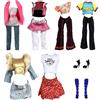 WanderGo Set di 6 vestiti per bambole alla moda da 28 cm, compatibili con bambole in stile mostro, gotico, gonna in peluche a maniche corte, gilet, gonna/giacca pantaloni (senza bambola)