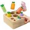 XIAPIA Giocho Montessori per Bambini da 1 2 3 Anni, Giocattolo in Legno Pop-up Carote, Bambino Ragazza Regalo per Compleanno Natale
