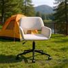 FurnitureR Sedia girevole beige, stile moderno, materiale ciniglia, design ergonomico, compatta e accattivante per l'ufficio e la casa