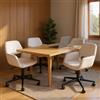 FurnitureR Sedia da riunione beige, materiale ciniglia, design regolabile, seduta comoda, montaggio facile, struttura robusta, ideale per l'ufficio e la casa