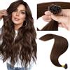 MY-LADY Extension Capelli Veri Cheratina 50 Ciocche 60 cm - U Tip Human Hair Extensions Marrone Cioccolato #04 Lisci Naturali Remy 1g/Ciocche 50g