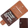 Bibykivn Set Manicure e Pedicure 10 Pezzi - Kit Tagliaunghie Professionale in Acciaio Inox con Custodia, per Uomo e Donna, Unghie Mani e Piedi (Marrone)