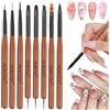 Aokitec Pennelli Unghie Gel Set: 8 Pennellino Kit Pennello Gel Unghie Ricostruzione Acrygel Poly-gel Pennelli French Nail Art Adatto Alle Donne per Fare da sé le Unghie