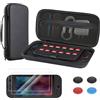Simpeak Custodia Kit di Accessori Compatibile con Nintendo Switch 2 2025, Custodia Protettiva Rigida Portatile + 2 Pezzi Vetro Temperato Pellicola Protettiva + 4 Pezzi Impugnatura per il Pollice