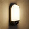 Miratic Lampada da Esterno Con Sensore di Movimento PIR Portata di 9m Luce Bianca Calda 3000K 10W 800lm Applique da Esterno Ideale per Terrazza Balcone Giardino IP54 Colore Grigio