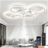 MiiR Plafoniera Con Ventilatore,ventilatore Da Soffitto Da 85W,lampadario Ventilatore A LED Dimmerabile Da 100cm,Lampadario Con Ventola A 6 Velocità Con Luce,adatto Per Camera Da Letto,soggiorno,Bianco