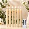 ChaneeHann Candele a LED con funzione timer, fiamma tremolante, candele a LED in vera cera con telecomando, 6 pezzi (2 x 25,5 cm) per decorazioni natalizie, camere, matrimoni e feste
