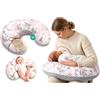 Totsy Baby Cuscino allattamento e gravidanza Minky 130 cm - cuscini neonato per allattare e dormire accessori per mamma y bebe lavabile e multifunzione Oeko-Tex Grigio Rosa Selvatico