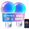 ANTELA Lampadina LED Alexa E27 Wifi, 7W 806LM Dimmerabile Lampadina Smart RGB 2700k-6500k, Compatibile con Alexa e Google Home, App Controllato, 2Pz