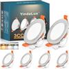 YindaLux Faretti Led da Incasso per Cartongesso, 5W 550LM IP44 Faretti LED Soffitto Dimmerabile, 3000K 4000K 6000K Regolabile Faretti da Incasso 230V Diametro Foro Ø65-75mm, Nichel, Set di 6