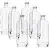 BrandPrint - Artemide Set di 6 Bottiglie in Vetro da 1 Litro - Tappo a Vite Rivestito in Alluminio - Senza BPA - Per Bevande Acqua e Succhi - Facile Pulizia e Riempimento, Trasparente, 1000 ml, Vetro
