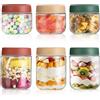 Windfromort Barattoli Vetro con Coperchio - Vasetti vetro Piccoli - Vasetti per Marmellata - 6 Pezzi Contenitore vetro per Alimenti per Yogurt, Chutney, Budino, Alimenti per Bambini (3 x 500ml + 3 x 350ml)
