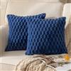 Mandioo 2 Pezzi Federe Cuscini Elegante Decorativi Copricuscini Boho Super Morbido Peluche Moderne velluto Divano Soggiorno Lusso Stile Camera da Letto 40 x 40 cm Blu navycolor