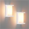 Klighten 2 pezzi lampada da parete per esterni con base E27, IP65, potenza massima 60W lampada da parete in alluminio, adatta per interni esterni, scale. (senza lampadina), Bianco
