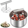 Occzin Former per polpette in acciaio inox, 12 fori, stampo per polpette, stampo manuale per polpette, stampo antiaderente, per polpette, palline di gamberetti, patty maker per cucina