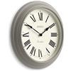 Jones Clocks® Supper Club Orologio a parete | Grande orologio rotondo classico | 40cm | Grigio medio | Numeri romani | Design tradizionale ideale per cucina o soggiorno