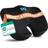 Everlasting Comfort Cuscino seduta in memory foam per ufficio, auto e casa - Cuscino comfort con fodera lavabile, base antiscivolo e forma sagomata (Nero)