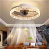 Exlafi Ventilatori da soffitto con illuminazione Telecomando, Moderno Lampada da soffitto LED Dimmerabile Lampade per Camera da letto Soggiorno, Ventilatore reversibile E 6 Vento (Bianco, 50CM)