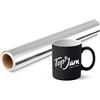 Prime Vinyl Rotolo di vinile adesivo argento cromato, vinile argento -30 cm × 305 cm-Vinile adesivo permanente metallico per Silhouette Cameo, macchina da taglio, facile da eliminare