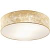Eglo Viserbella Lampada da soffitto, lampada da soggiorno vintage in acciaio e tessuto color champagne, oro, lampada da cucina, lampada da corridoio a soffitto con attacco E27, diametro 38 cm