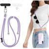 iVoler Cordino per Cellulare Universale con 2 pezzi Patch, Regolabile e Rimovibile Cordino Tracolla per Telefono, Adatto per iPhone Samsung Xiaomi e Qualsiasi Custodie per Smartphone - Viola Chiaro
